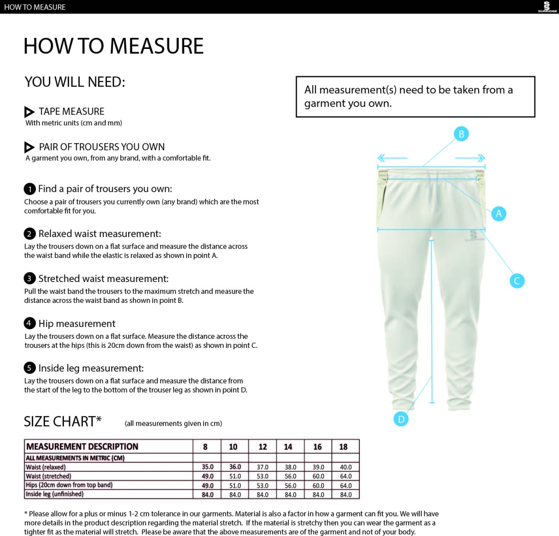 NORTHERN WARRIORS Ergo Playing Women`s Pant - Size Guide
