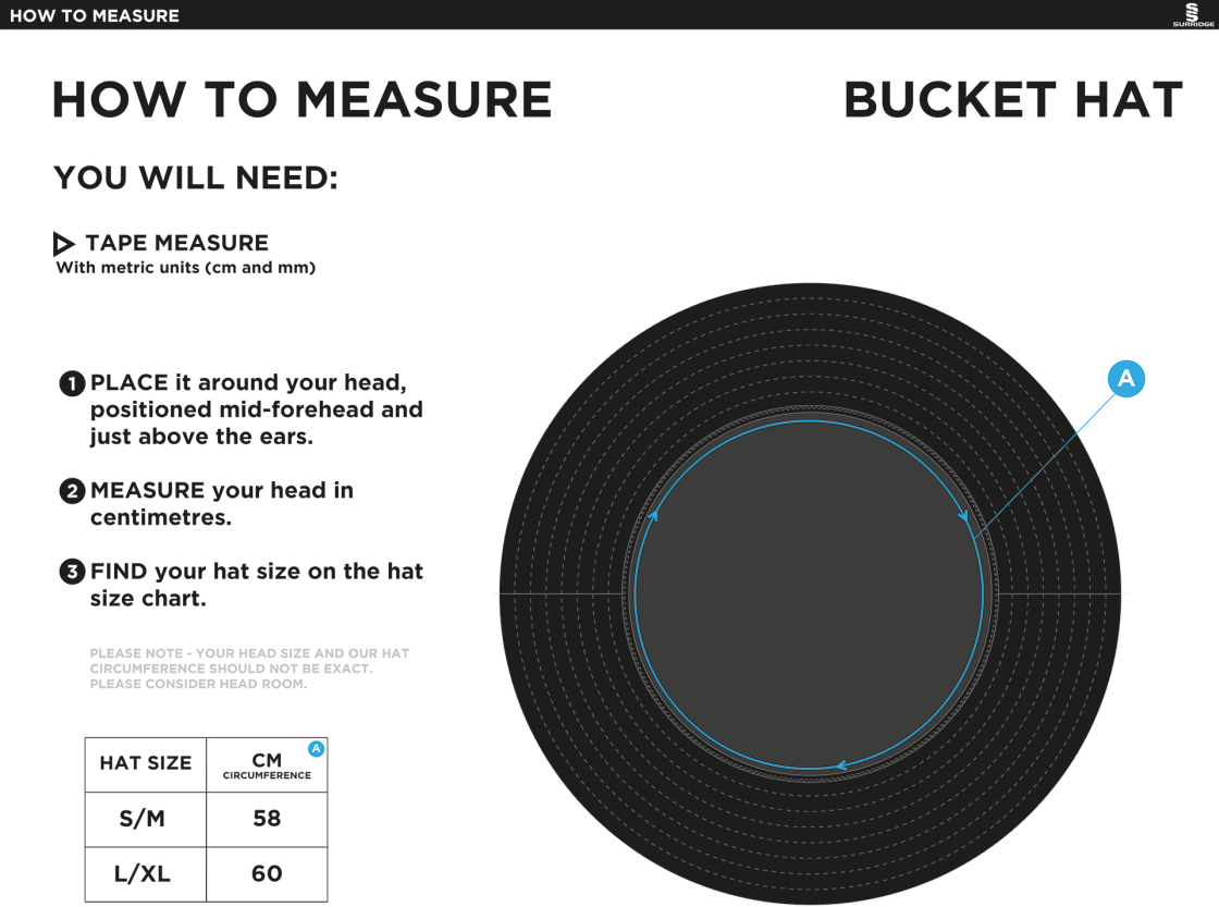 NORTHERN WARRIORS Dual Bucket Hat - Royal - Size Guide