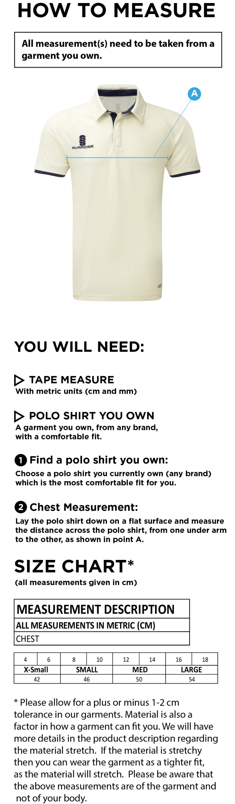 NORTHERN WARRIORS Dual Cricket Shirt Short Sleeve Womens - Size Guide